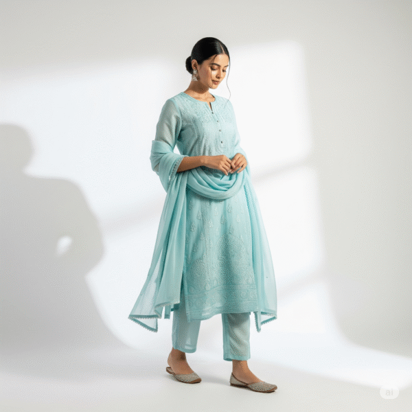 New Light Blue Women Kurti