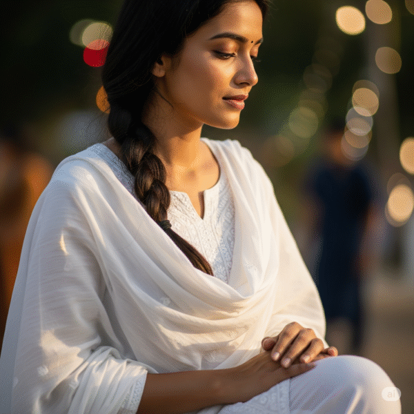 White Ethinc Kurti